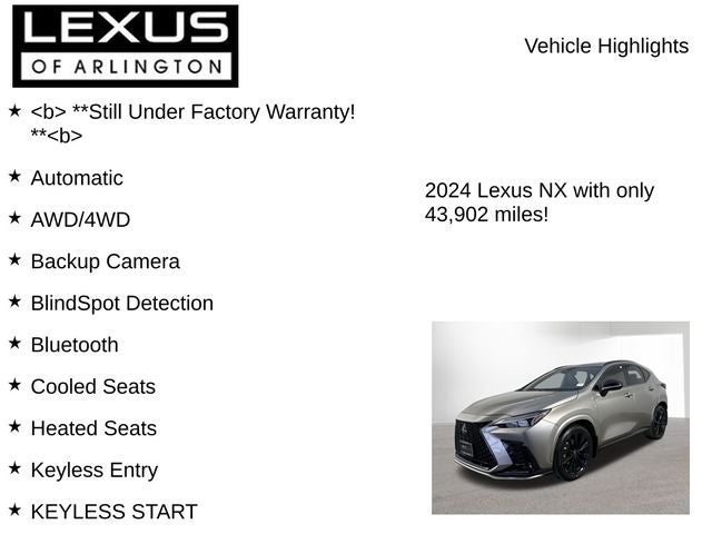 2024 Lexus NX 350 F SPORT HANDLING AWD