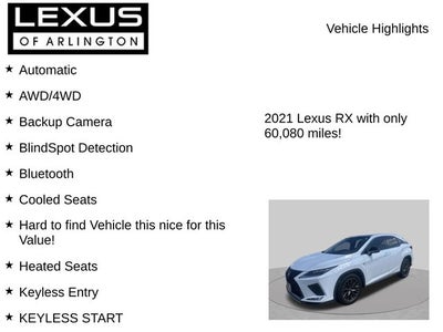 2021 Lexus RX RX 350 F SPORT Handling