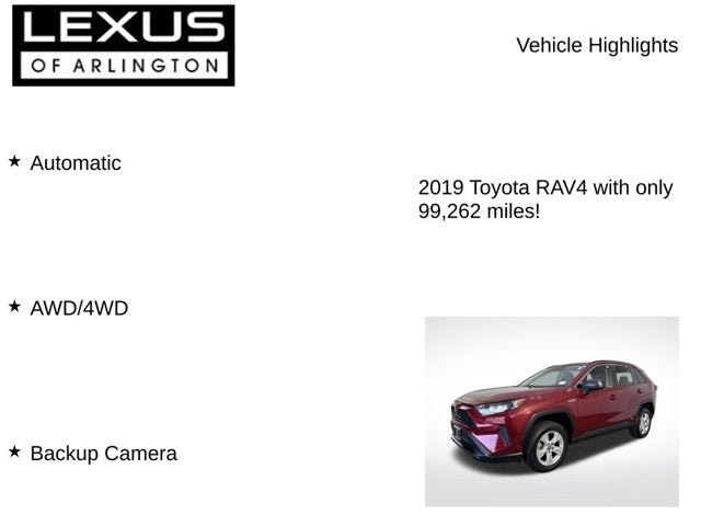 2019 Toyota RAV4 Hybrid Hybrid LE