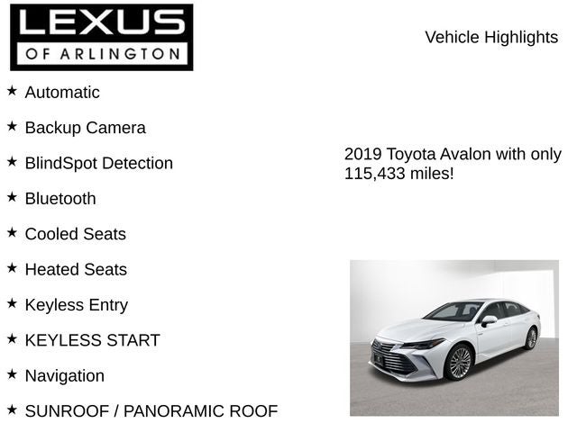 2019 Toyota Avalon Hybrid Limited