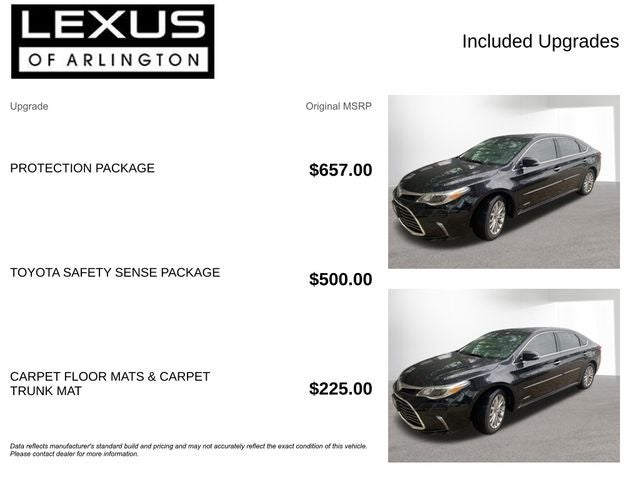 2016 Toyota Avalon Hybrid XLE Premium