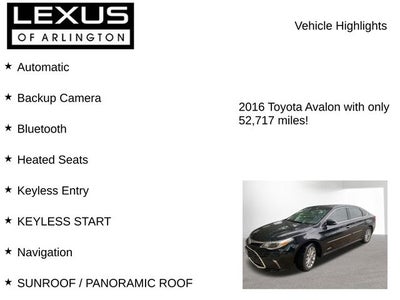 2016 Toyota Avalon Hybrid XLE Premium