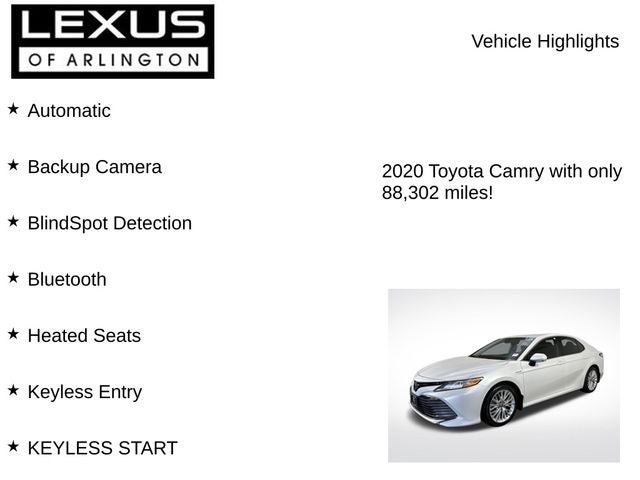 2020 Toyota Camry Hybrid Hybrid XLE