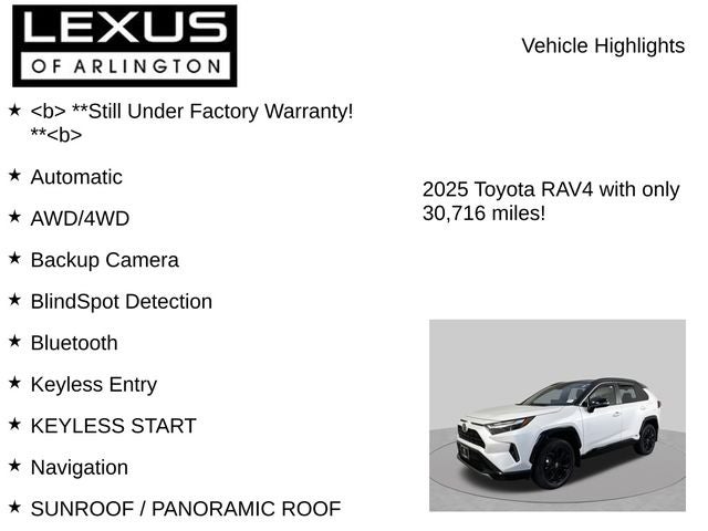 2025 Toyota RAV4 Hybrid Hybrid XSE