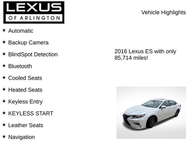 2016 Lexus ES 4dr Sdn
