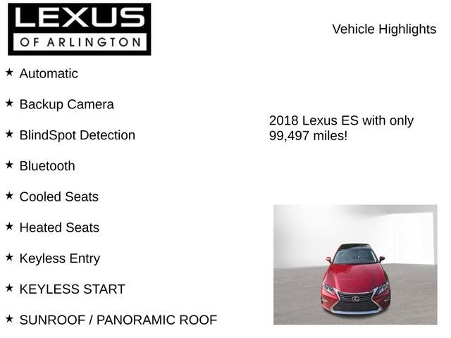 2018 Lexus ES 350 ES 350