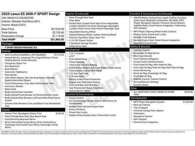 2025 Lexus ES 300h F SPORT DESIGN