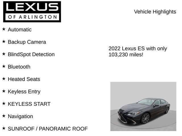 2022 Lexus ES ES 350