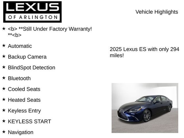 2025 Lexus ES 350 350