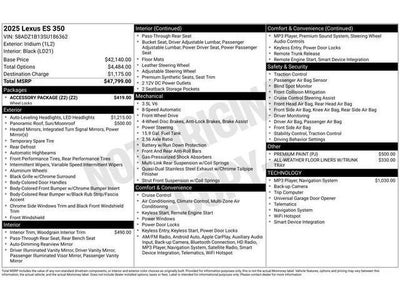 2025 Lexus ES 350 F SPORT DESIGN
