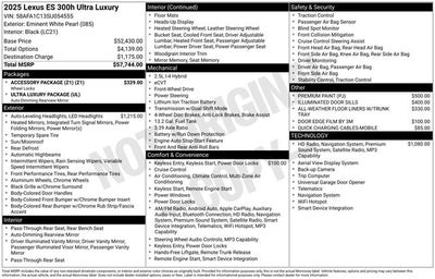 2025 Lexus ES ULTRA LUXURY
