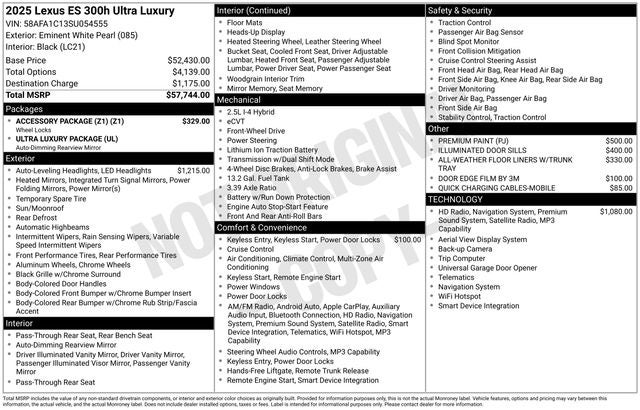 2025 Lexus ES ULTRA LUXURY