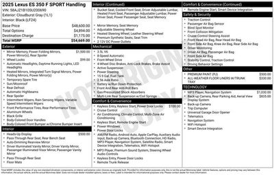2025 Lexus ES 350 F SPORT HANDLING
