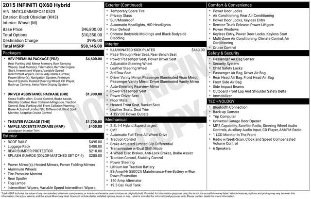 2015 INFINITI QX60 Hybrid