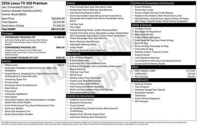 2026 Lexus TX 350 Premium