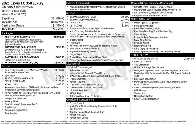 2025 Lexus TX 350 TX 350