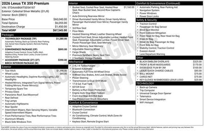 2026 Lexus TX 350 PREMIUM AWD