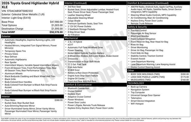 2026 Toyota Grand Highlander Hybrid XLE