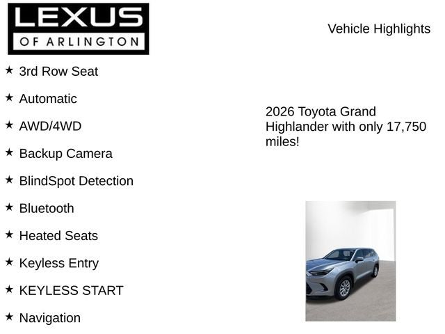 2026 Toyota Grand Highlander Hybrid XLE