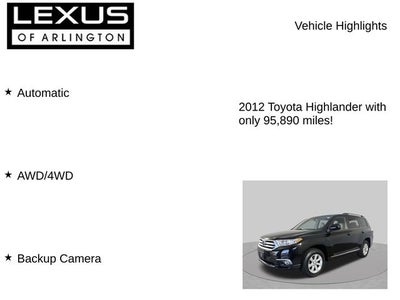 2012 Toyota Highlander SE