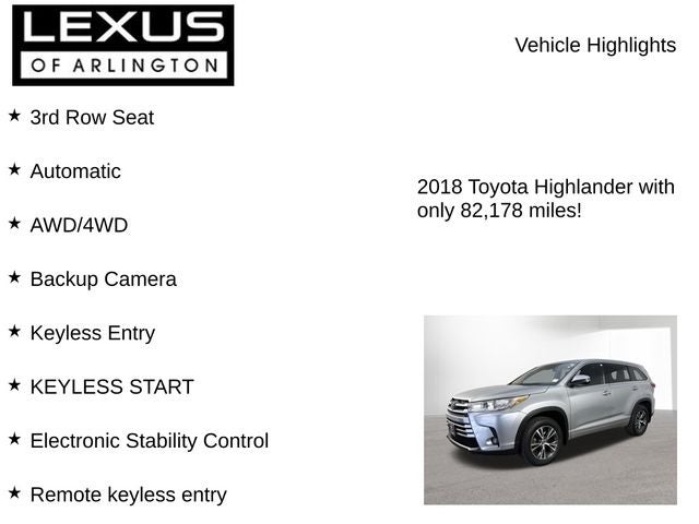 2018 Toyota Highlander LE Plus