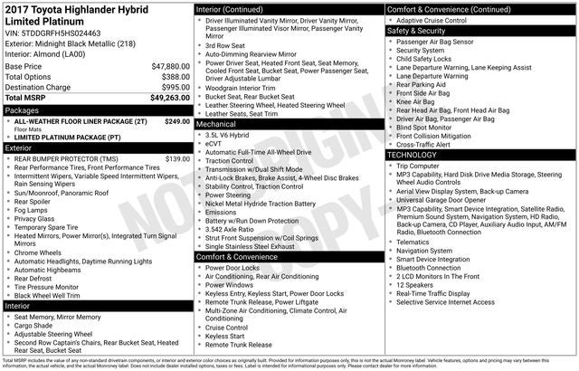 2017 Toyota Highlander Hybrid Hybrid Limited