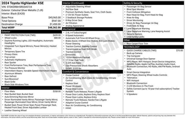 2024 Toyota Highlander LE