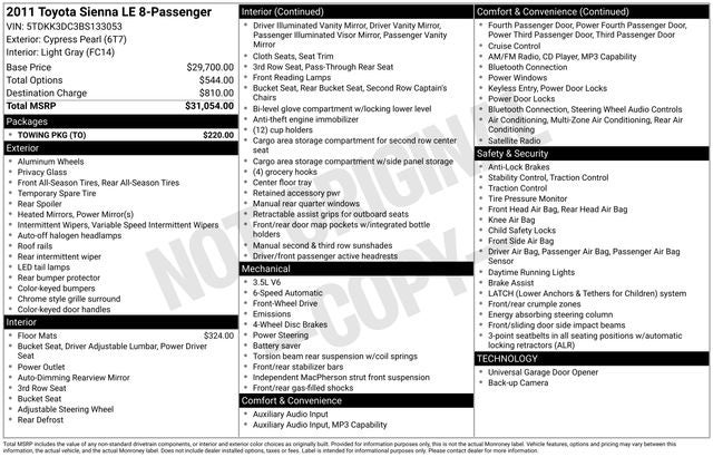 2011 Toyota Sienna LE AAS