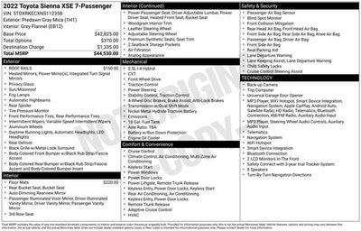 2022 Toyota Sienna XSE