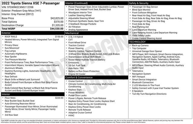 2022 Toyota Sienna XSE