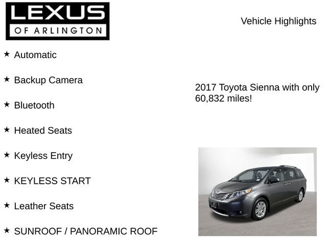 2017 Toyota Sienna XLE 7 Passenger