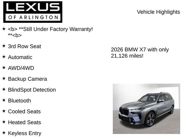 2026 BMW X7 xDrive40i