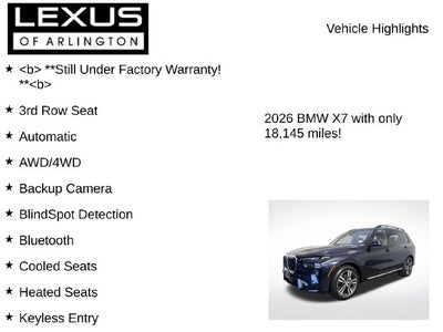 2026 BMW X7 xDrive40i