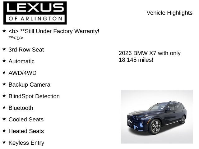 2026 BMW X7 xDrive40i
