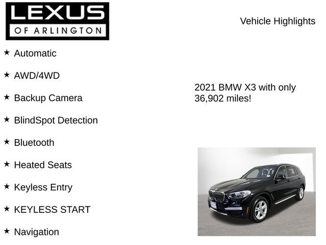 2021 BMW X3 xDrive30i