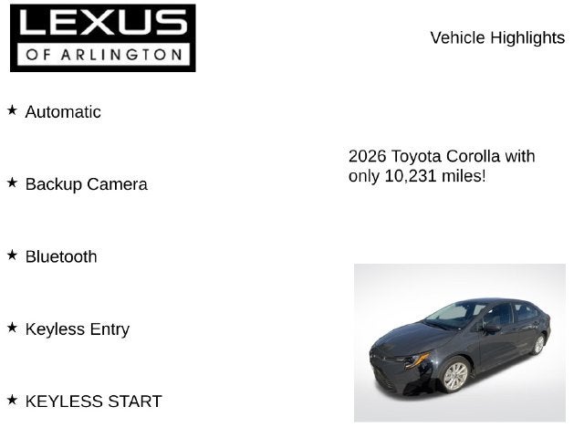 2026 Toyota Corolla LE