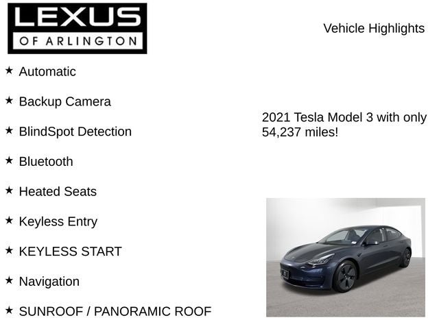 2021 Tesla Model 3 Standard Range Plus