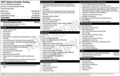 2021 Subaru Forester Touring