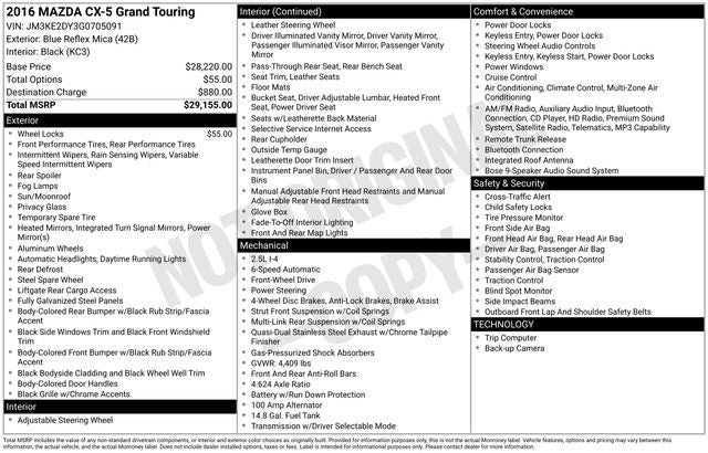 2016 Mazda Mazda CX-5 Grand Touring