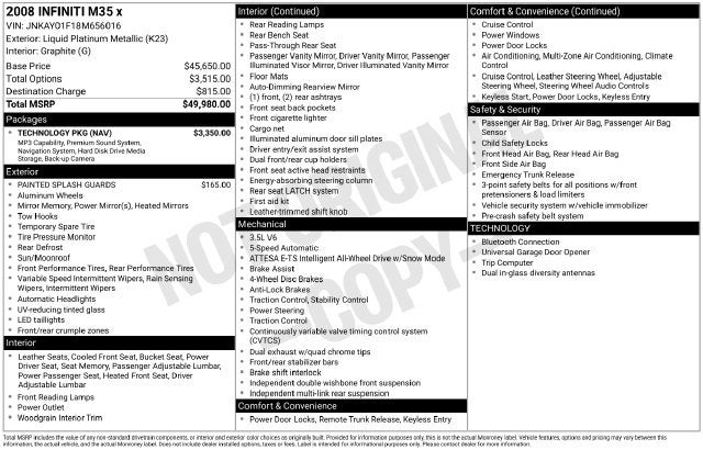 2008 INFINITI M35 4dr Sdn AWD