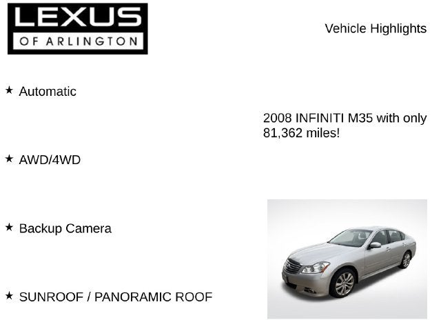 2008 INFINITI M35 4dr Sdn AWD