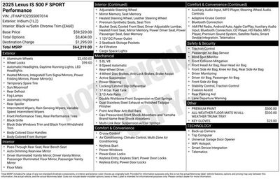 2025 Lexus IS 500 F SPORT Performance