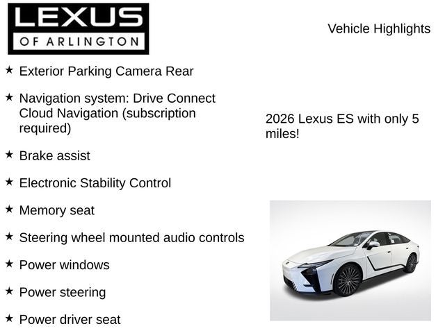 2026 Lexus ES ES 350e Premium