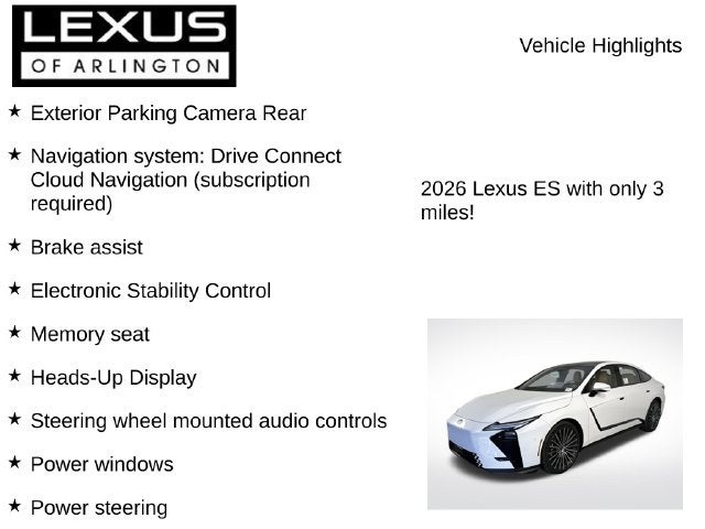 2026 Lexus ES ES 350e Luxury