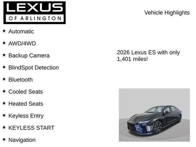 2026 Lexus ES ES 500e Luxury