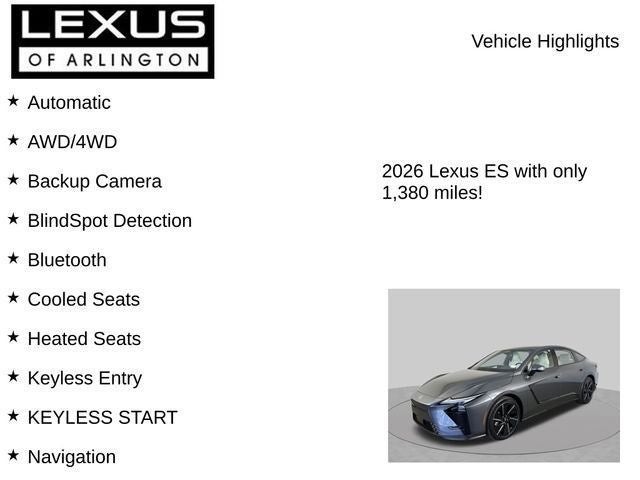 2026 Lexus ES ES 500e Luxury