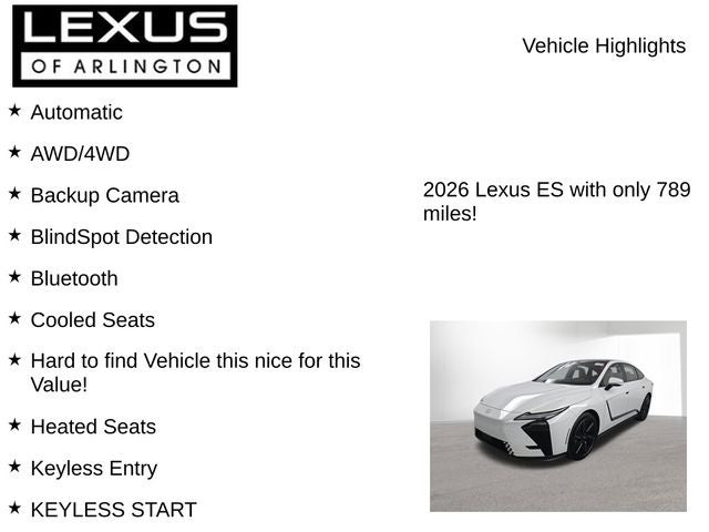 2026 Lexus ES 500e ES 500e Premium