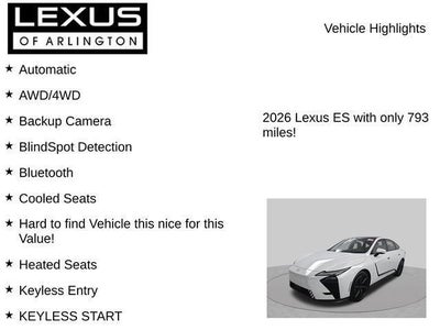 2026 Lexus ES ES 500e Luxury