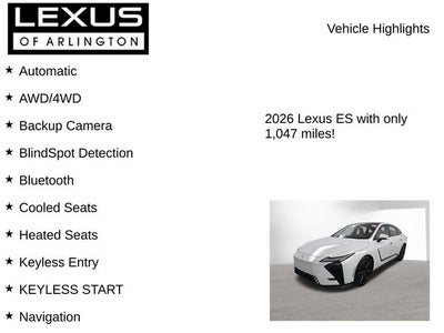 2026 Lexus ES 500e ES 500e Premium