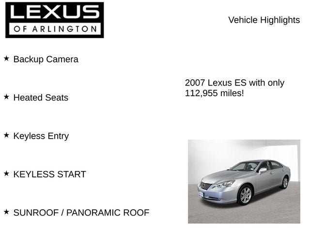 2007 Lexus ES 350 4dr Sdn